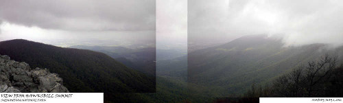 Photographs of the original scene, stitched together roughly into a composite panorama